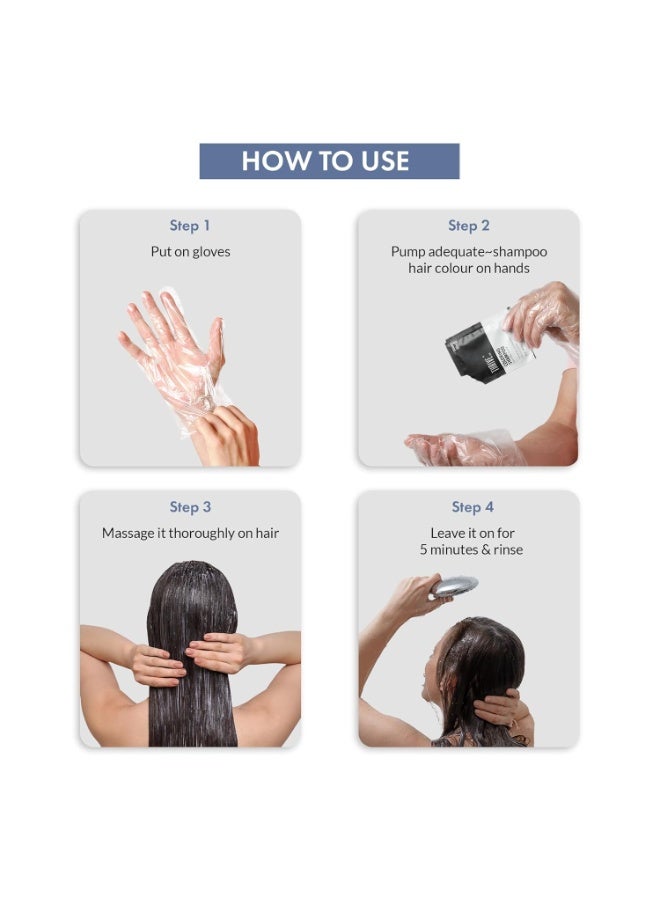 ThriveCo Hair Coloring Shampoo, Natural Black | 5-Minute Instant Hair Dye Color Shampoo | 100% Coverage for Grey Hair | Ammonia-Free, Long Lasting | Glossy Finish with Hyaplex™ | for Men & Women | Pack of 4 x 20ml (80ml) - Image 4